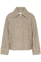 Soaked in Luxury Oleia Short Jacket - Fossil/White Twill