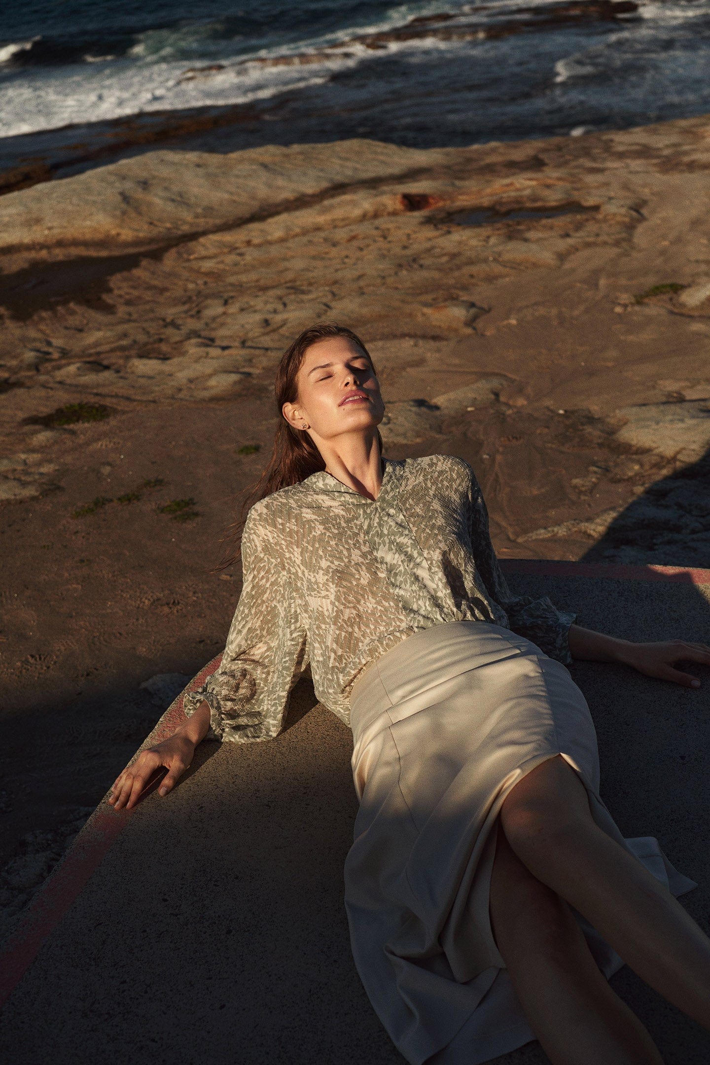 Soaked in Luxury Osaka Amily Printed Blouse - Shadow Drop Print