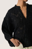 Soaked in Luxury Raye Amily Textured Blouse - Black