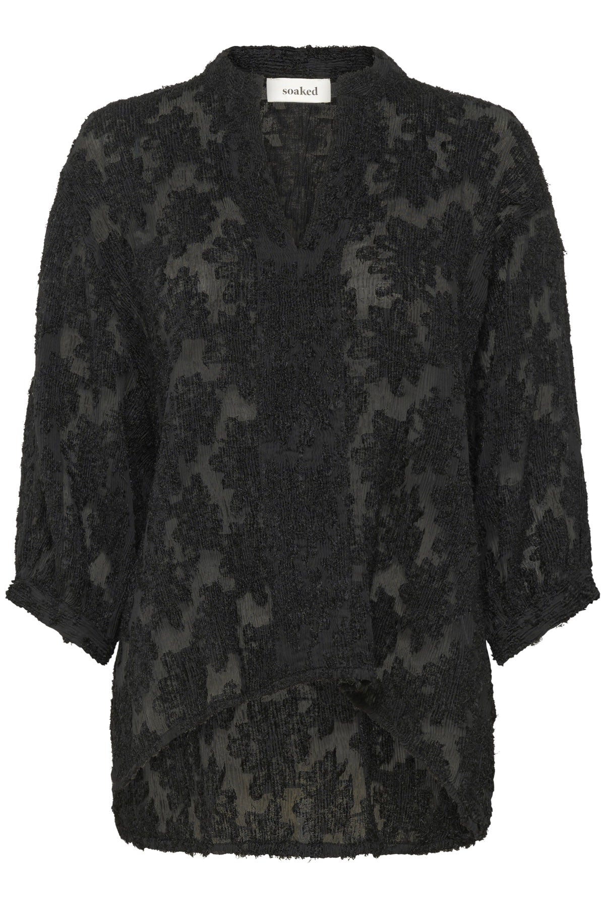 Soaked in Luxury Raye Amily Textured Blouse - Black