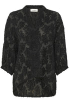 Soaked in Luxury Raye Amily Textured Blouse - Black