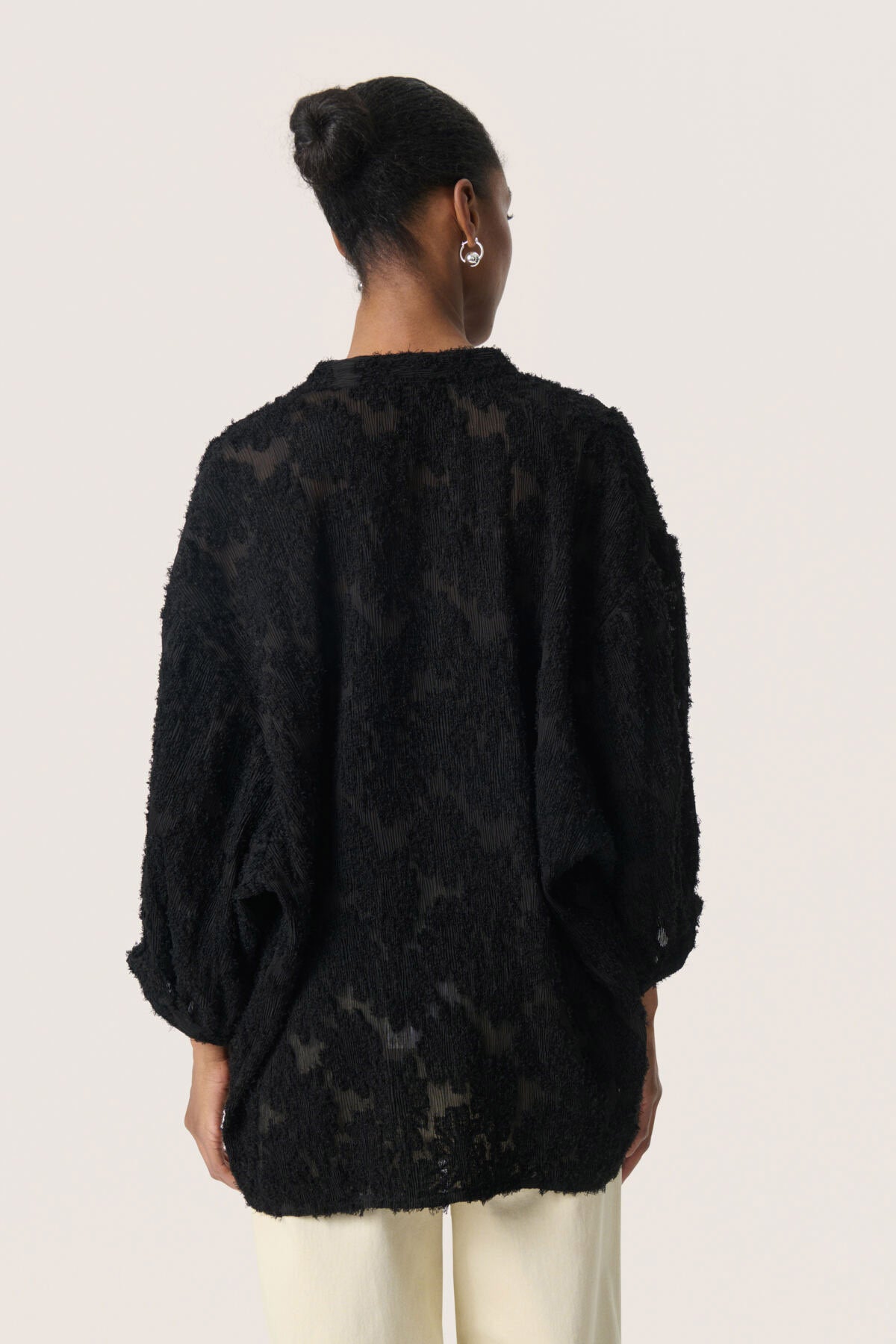 Soaked in Luxury Raye Amily Textured Blouse - Black