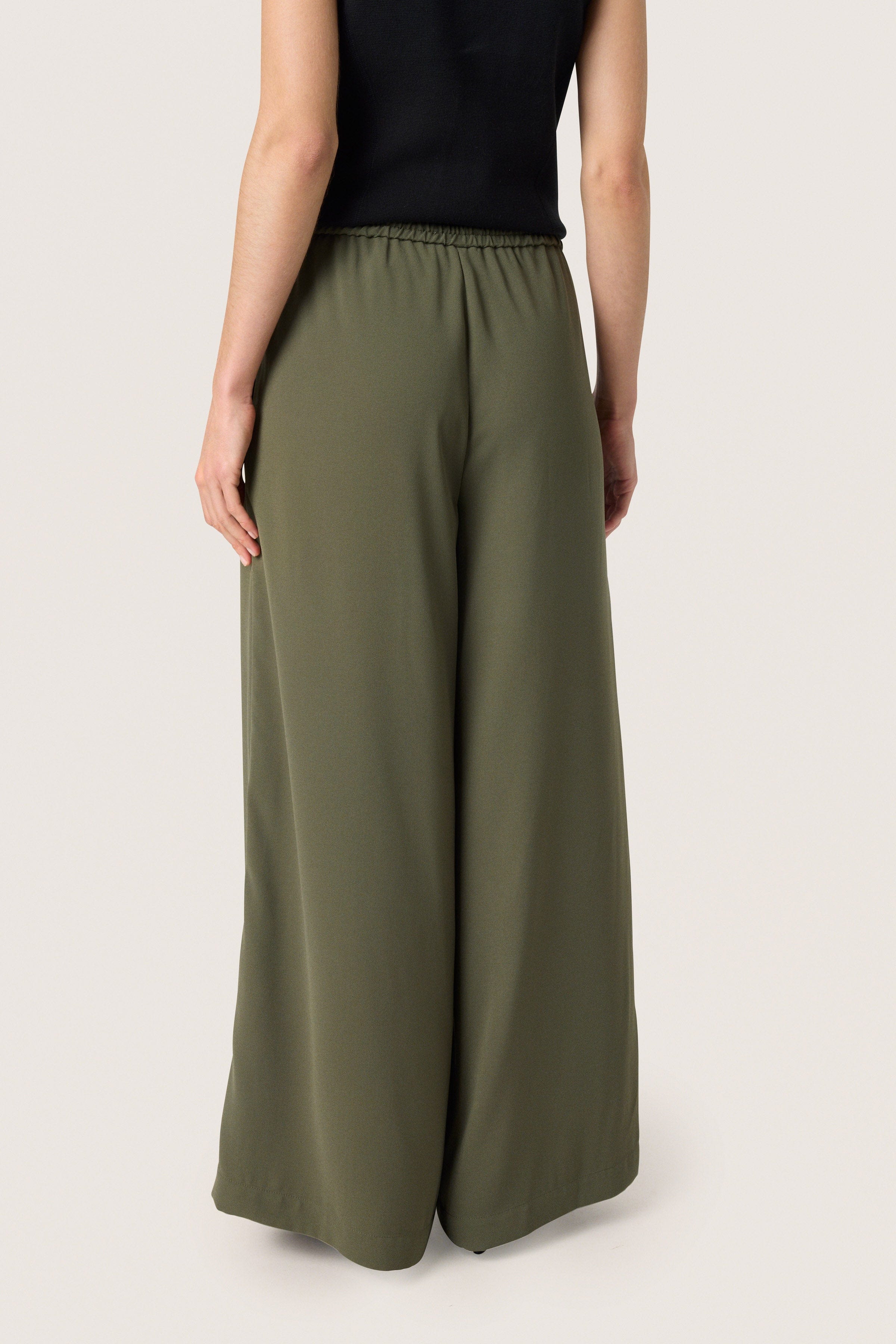Soaked in Luxury Shirley Wide Leg Trousers - Grape Leaf
