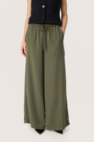 Soaked in Luxury Shirley Wide Leg Trousers - Grape Leaf