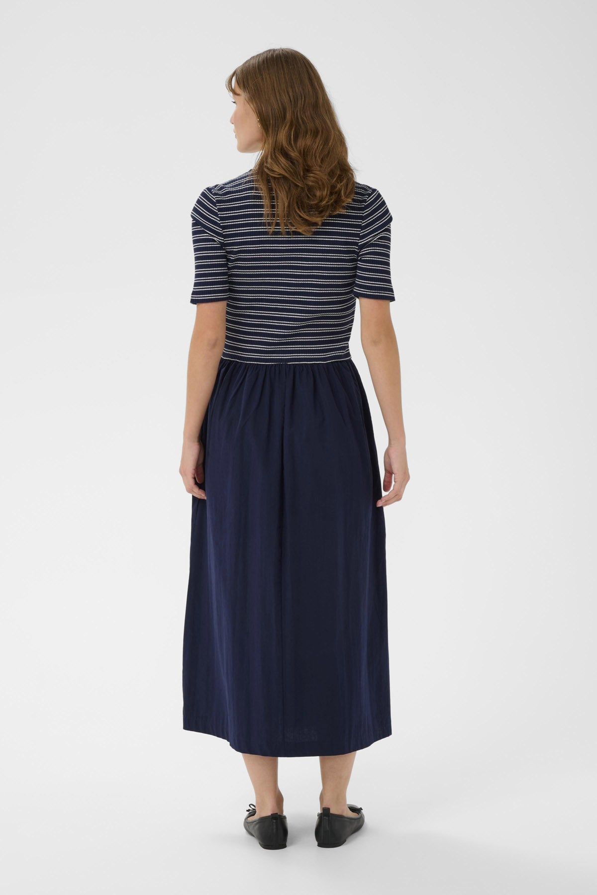 Soaked in Luxury Simone Striped Midi Dress - India Ink