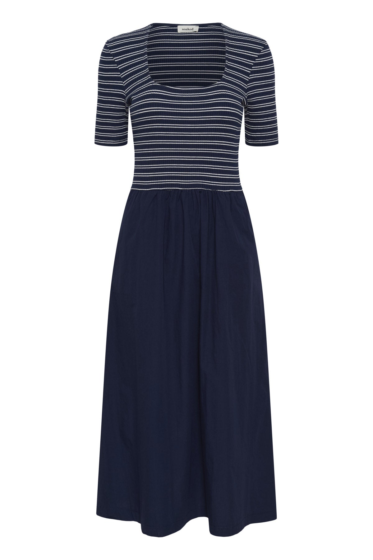 Soaked in Luxury Simone Striped Midi Dress - India Ink