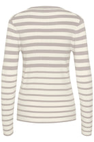 Soaked in Luxury Spina Striped Crew Neck Jumper - Porpoise and White Stripe