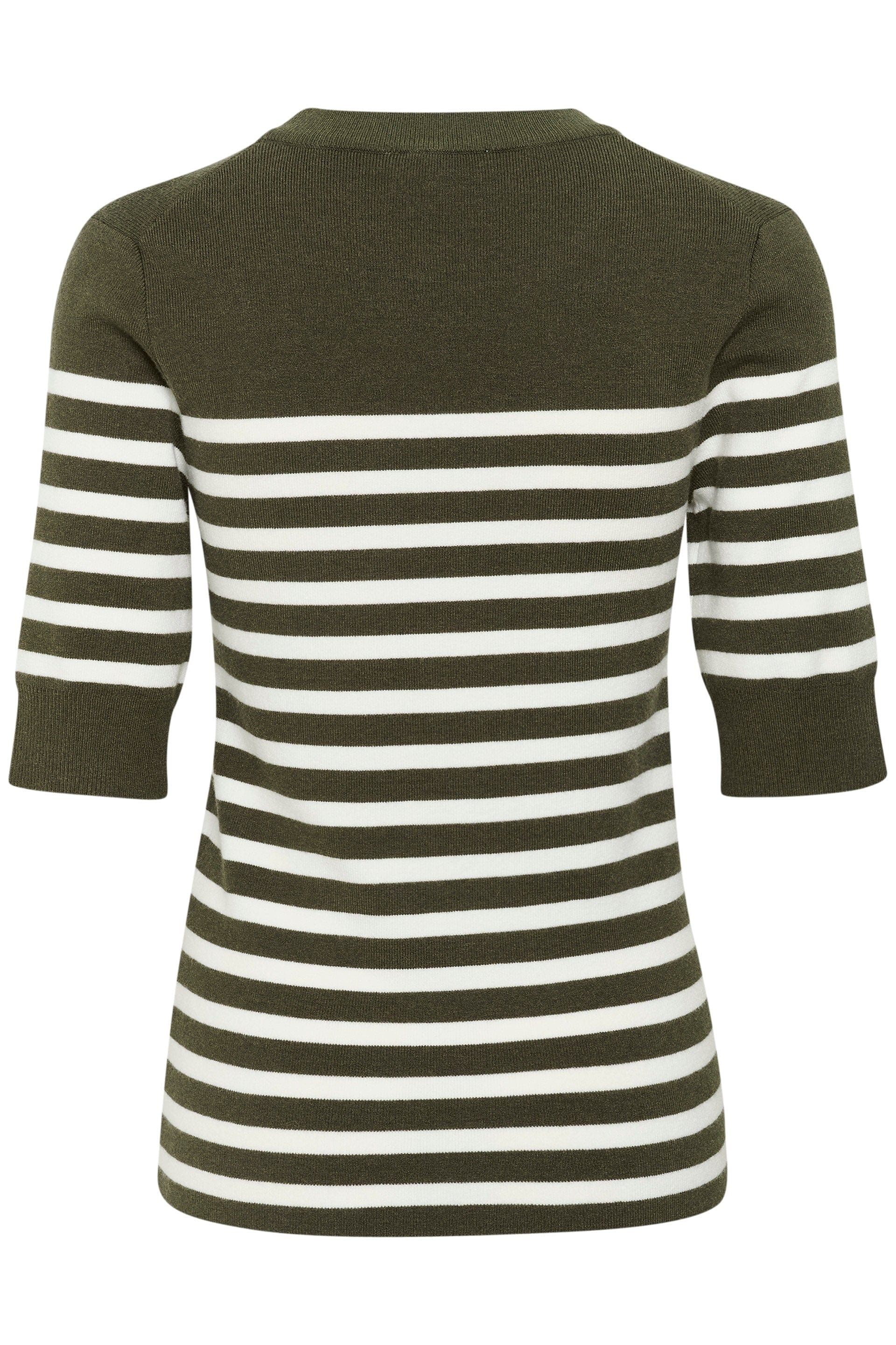 Soaked in Luxury Spina Striped Knitted T-Shirt - Grape Leaf/White Stripe