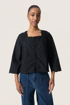 Soaked in Luxury Sunela Dobby Detail Blouse - Black