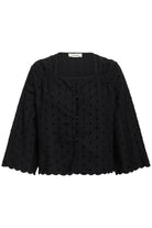 Soaked in Luxury Sunela Dobby Detail Blouse - Black