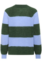 Soaked in Luxury Tuesday Wool Blend Jumper - Green/Hydrangea Stripe