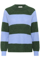 Soaked in Luxury Tuesday Wool Blend Jumper - Green/Hydrangea Stripe