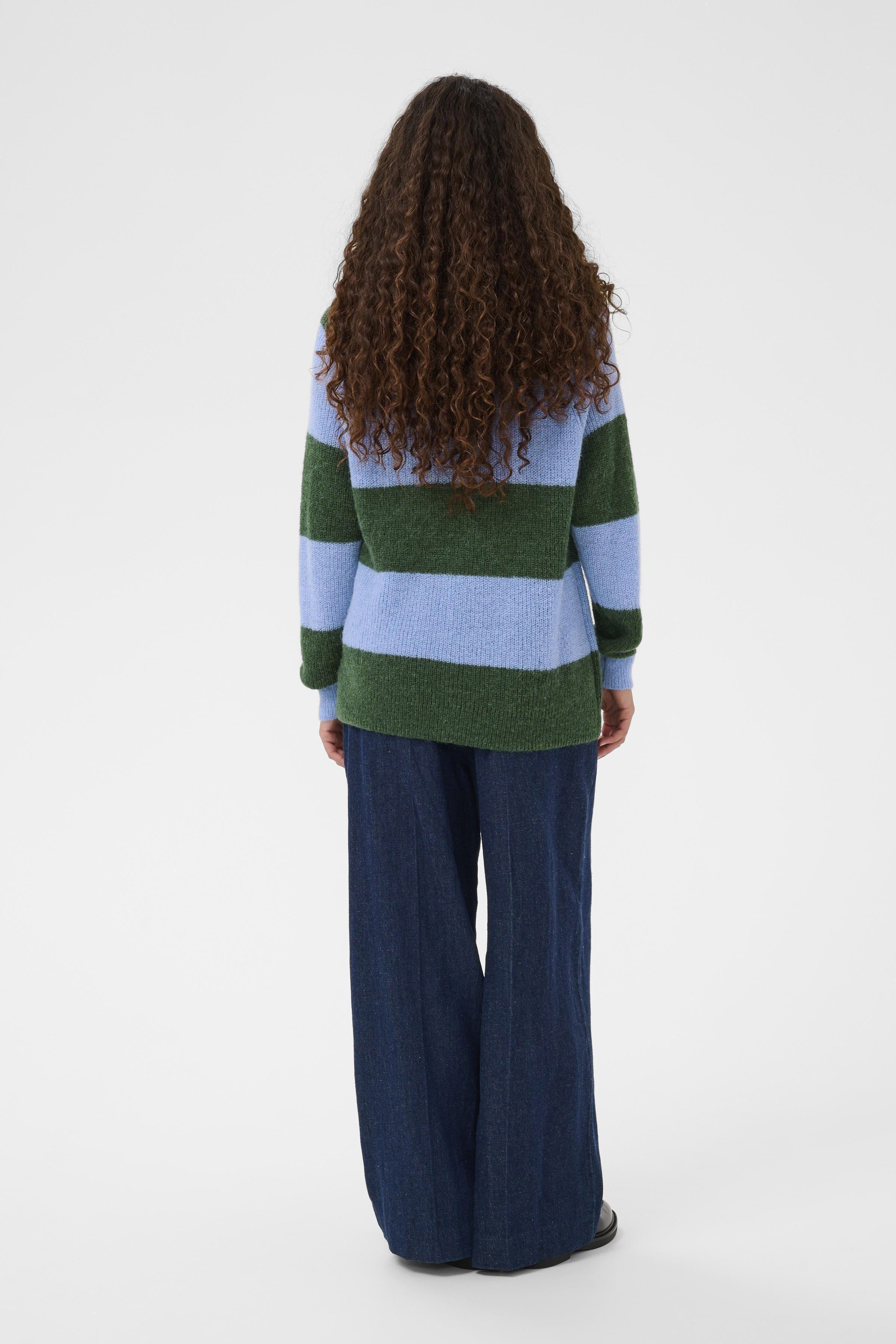 Soaked in Luxury Tuesday Wool Blend Jumper - Green/Hydrangea Stripe