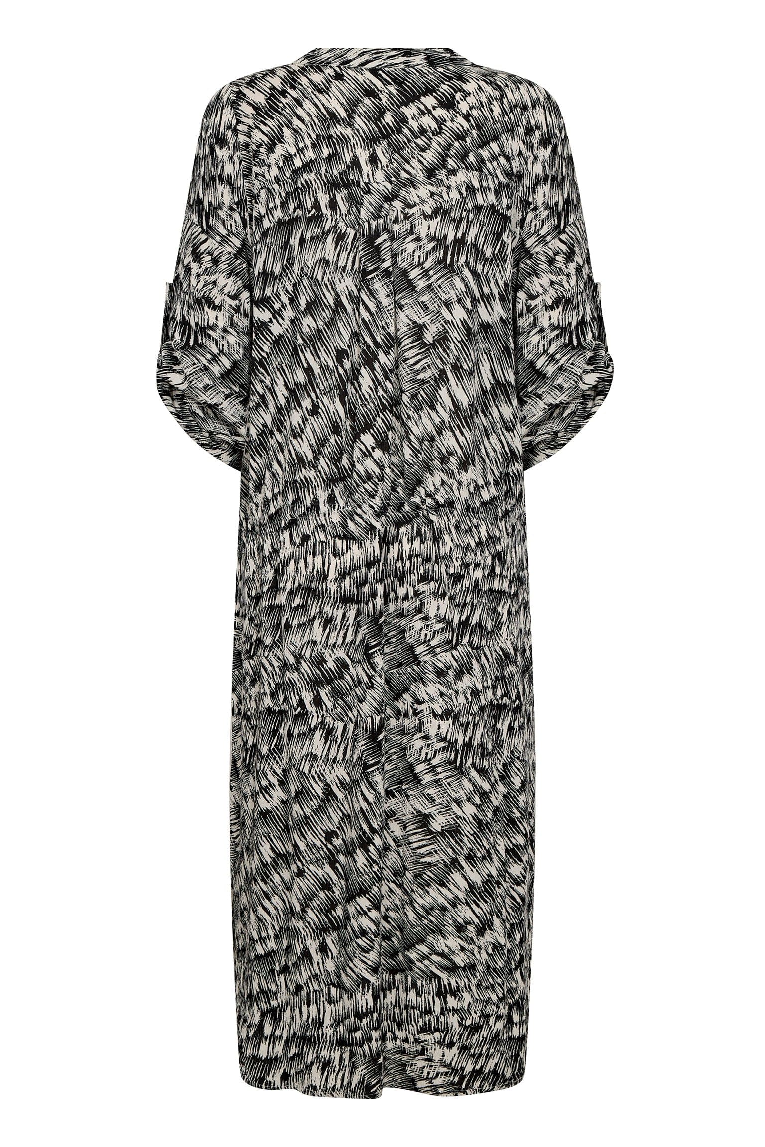 Soaked in Luxury Zaya Printed Midi Dress - Black Stroke Print
