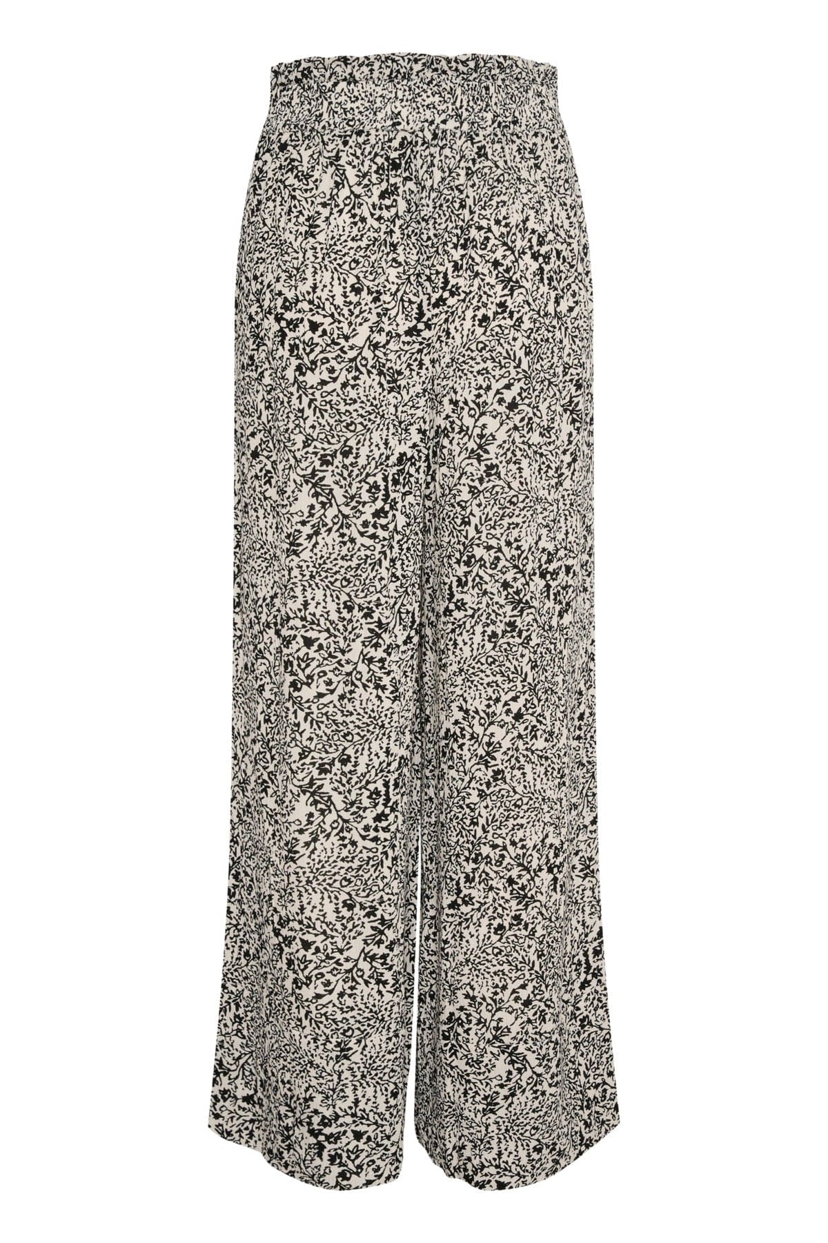 Soaked in Luxury Zaya Wide Leg Trousers - Black and White Ditsy Print