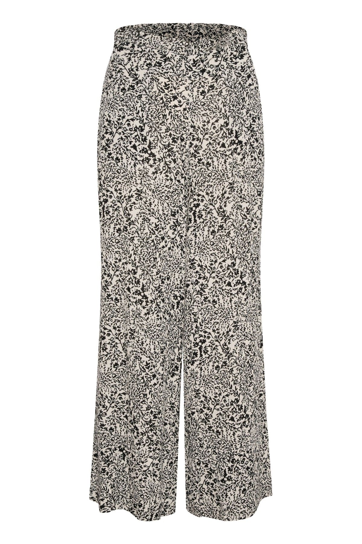 Soaked in Luxury Zaya Wide Leg Trousers - Black and White Ditsy Print