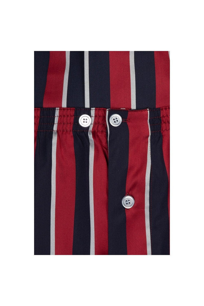 Somax Luxury Cotton Regimental Stripe Pyjamas - Red