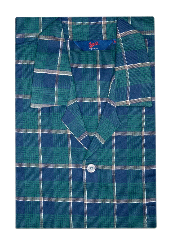 Somax Navy/Green Check Brushed Cotton Pyjamas