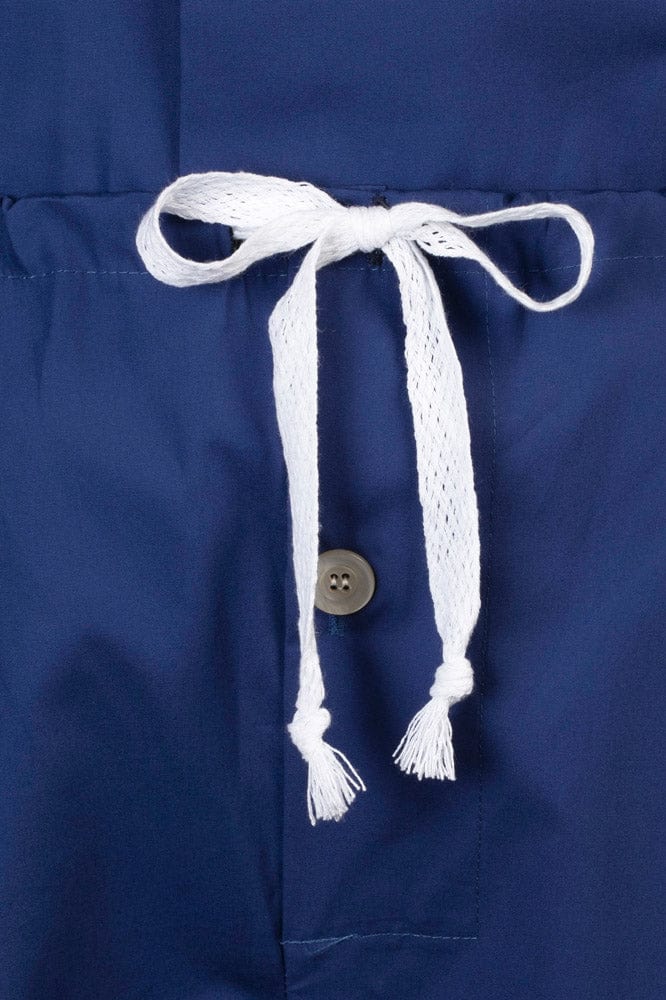 Somax Navy Plain Cotton Pyjamas - Tie Waist