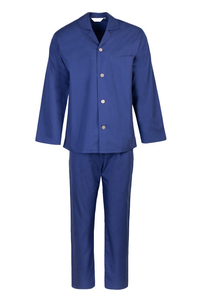 Somax Navy Plain Cotton Pyjamas - Tie Waist