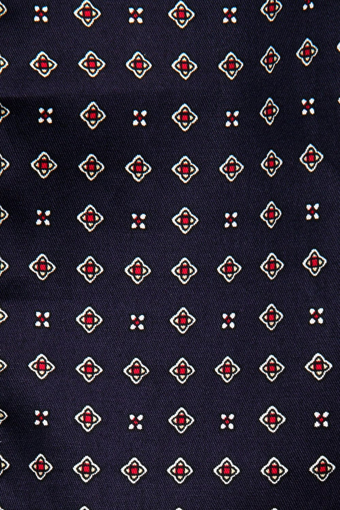 Somax Westminster Patterned Cotton Pyjamas - Tie Waist - Navy
