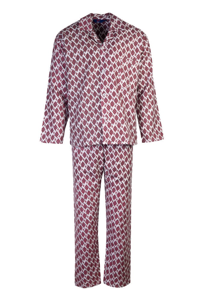 Somax Wine Diamond Cotton Pyjamas - Elastic Waist