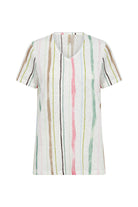 Soya Concept Aretha V-Neck T-Shirt - Frosty Spruce Combi