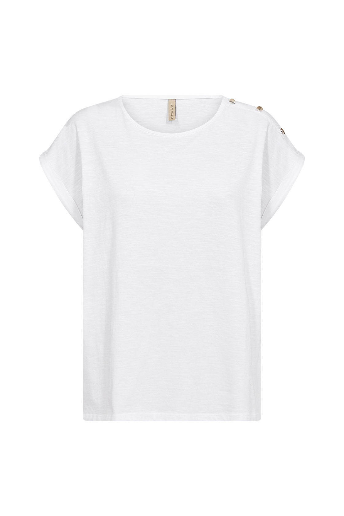 Soya Concept Babette Button-Detail T-Shirt - White
