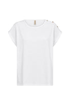 Soya Concept Babette Button-Detail T-Shirt - White