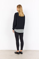 Soya Concept Banu 2 in 1 Shirt Sweatshirt - Black Combi