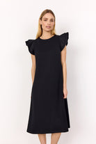 Soya Concept Banu Dress with Flutter Sleeve - Black