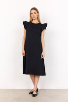 Soya Concept Banu Dress with Flutter Sleeve - Black