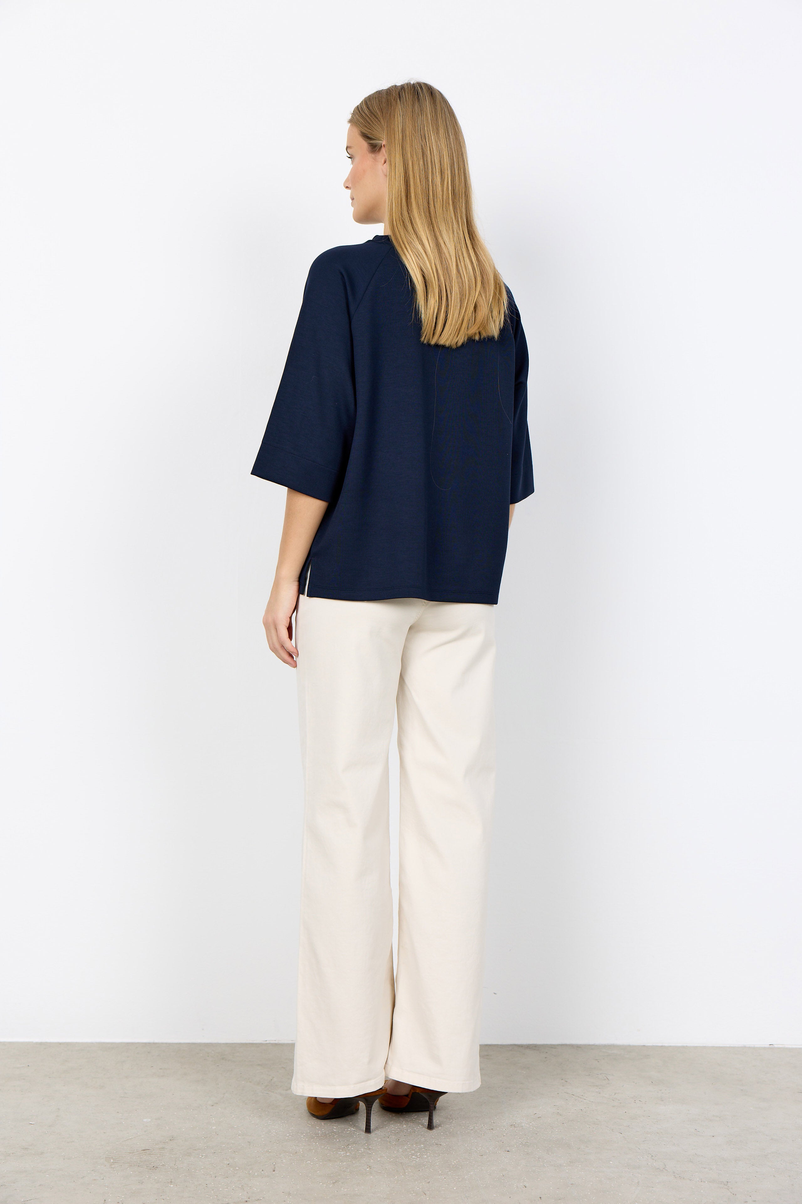 Soya Concept Banu Drop Shoulder T-Shirt - Navy