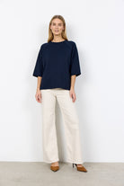 Soya Concept Banu Drop Shoulder T-Shirt - Navy