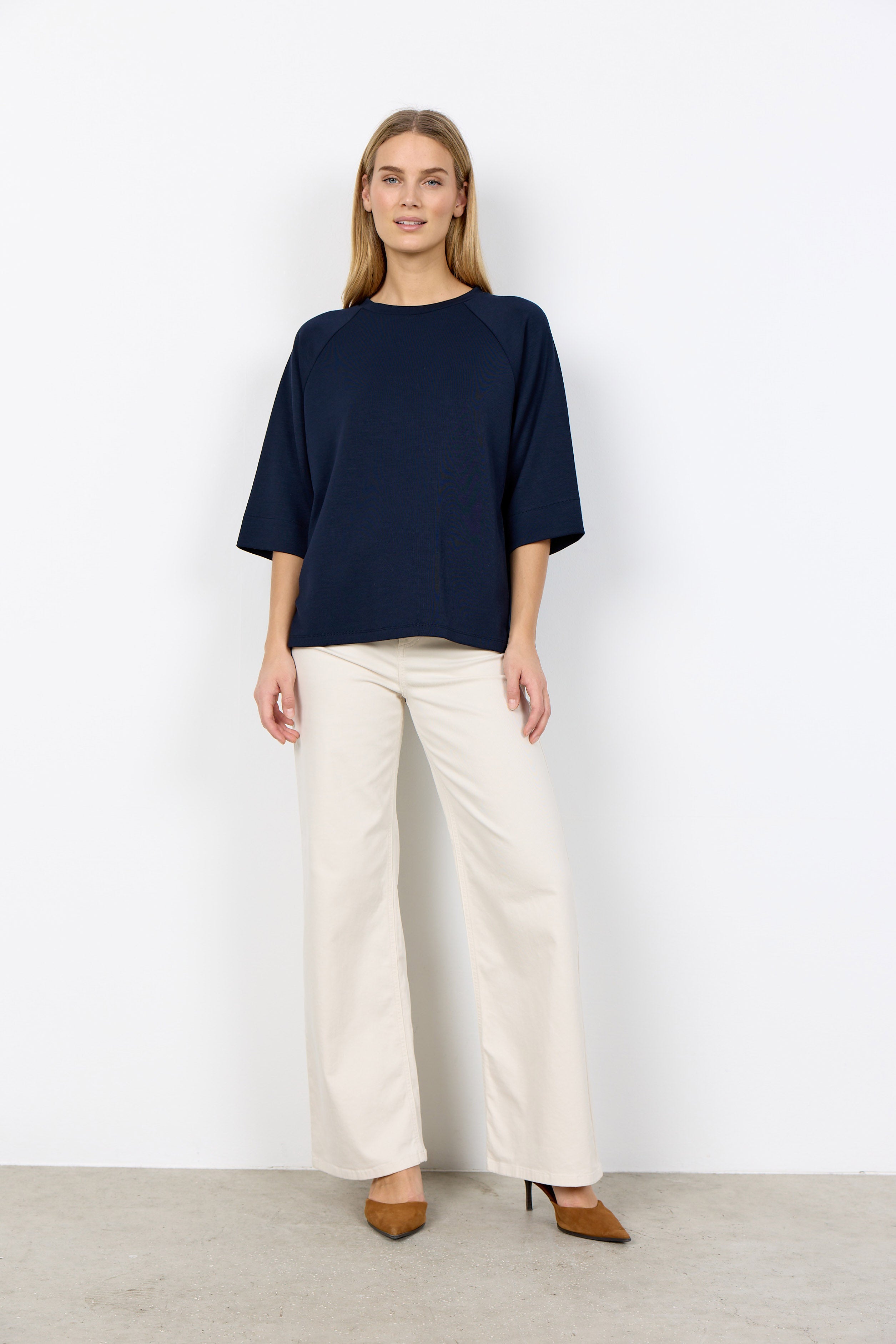 Soya Concept Banu Drop Shoulder T-Shirt - Navy