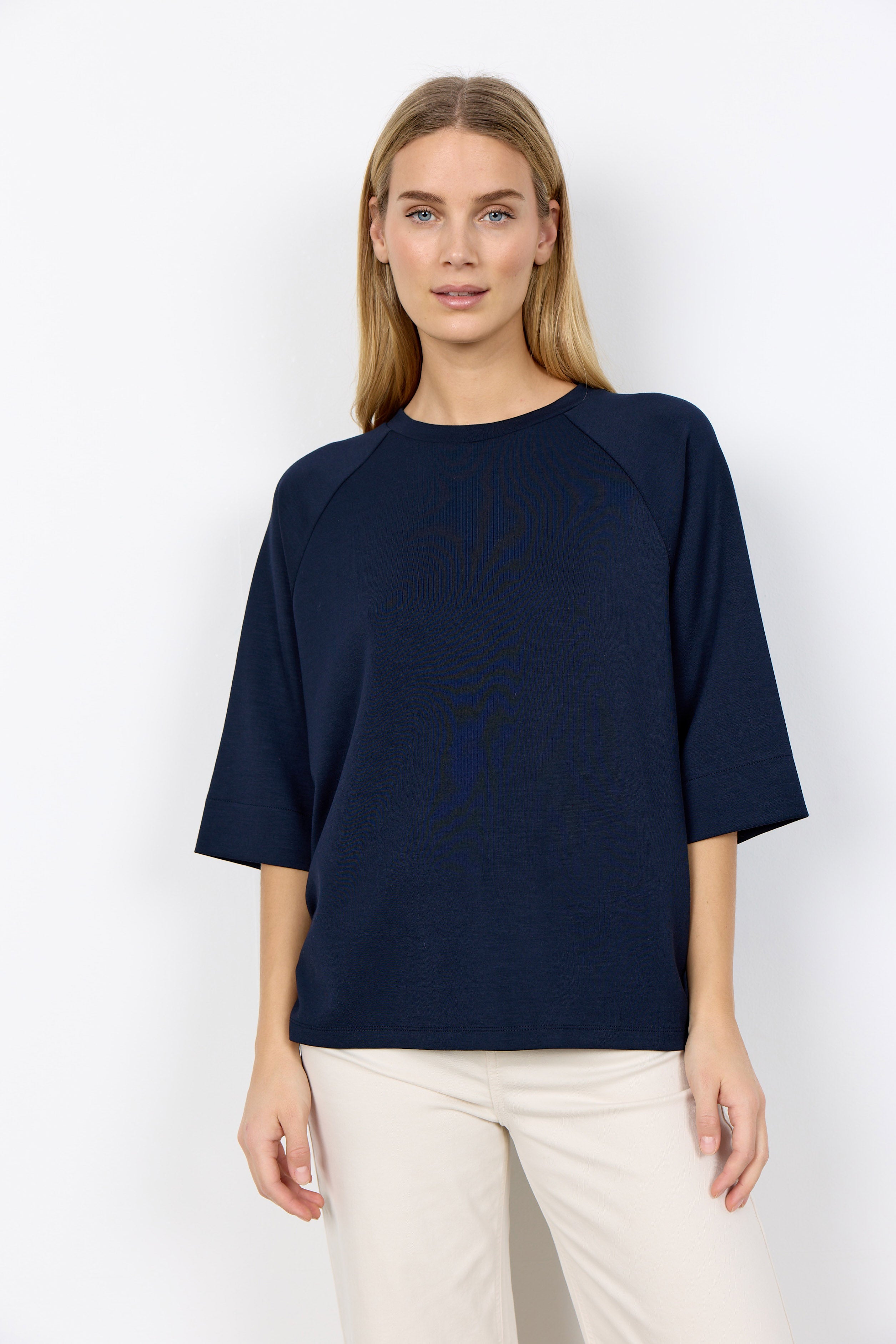 Soya Concept Banu Drop Shoulder T-Shirt - Navy