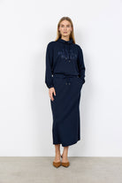Soya Concept Banu Midi Skirt - Navy