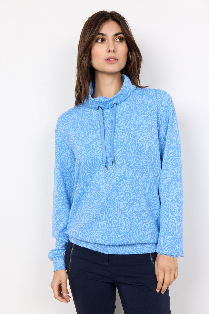 Soya Concept Banu Printed Sweatshirt - Bright Blue Combi