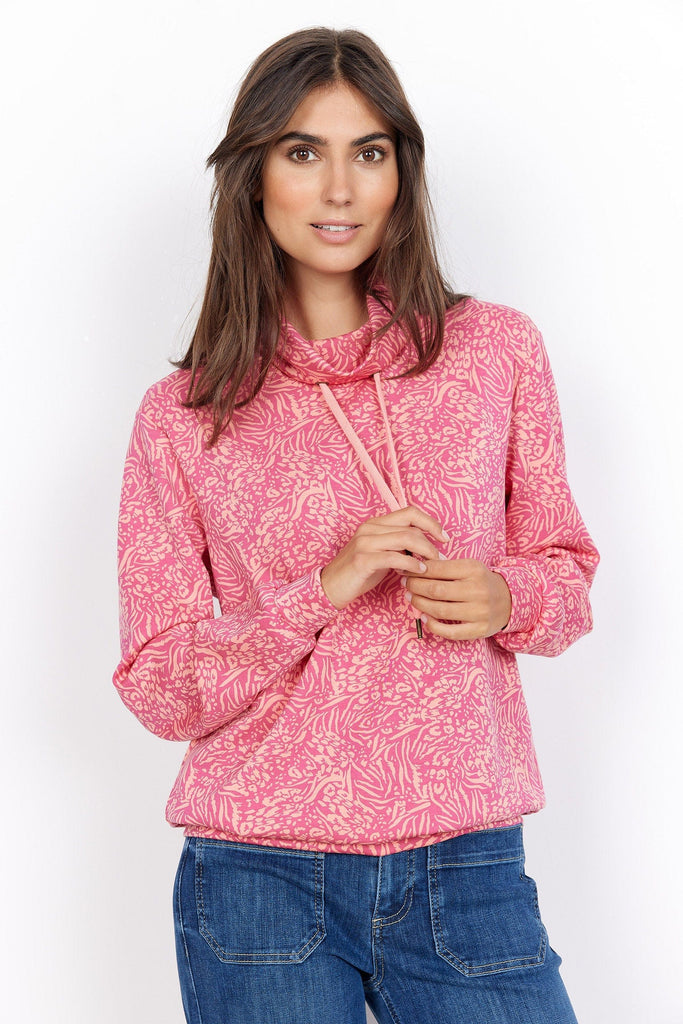 Soya Concept Banu Printed Sweatshirt - Fuchsia Rose Combi