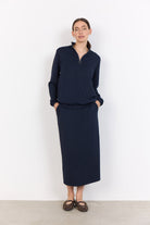 Soya Concept Banu Quarter Zip Sweatshirt - Navy