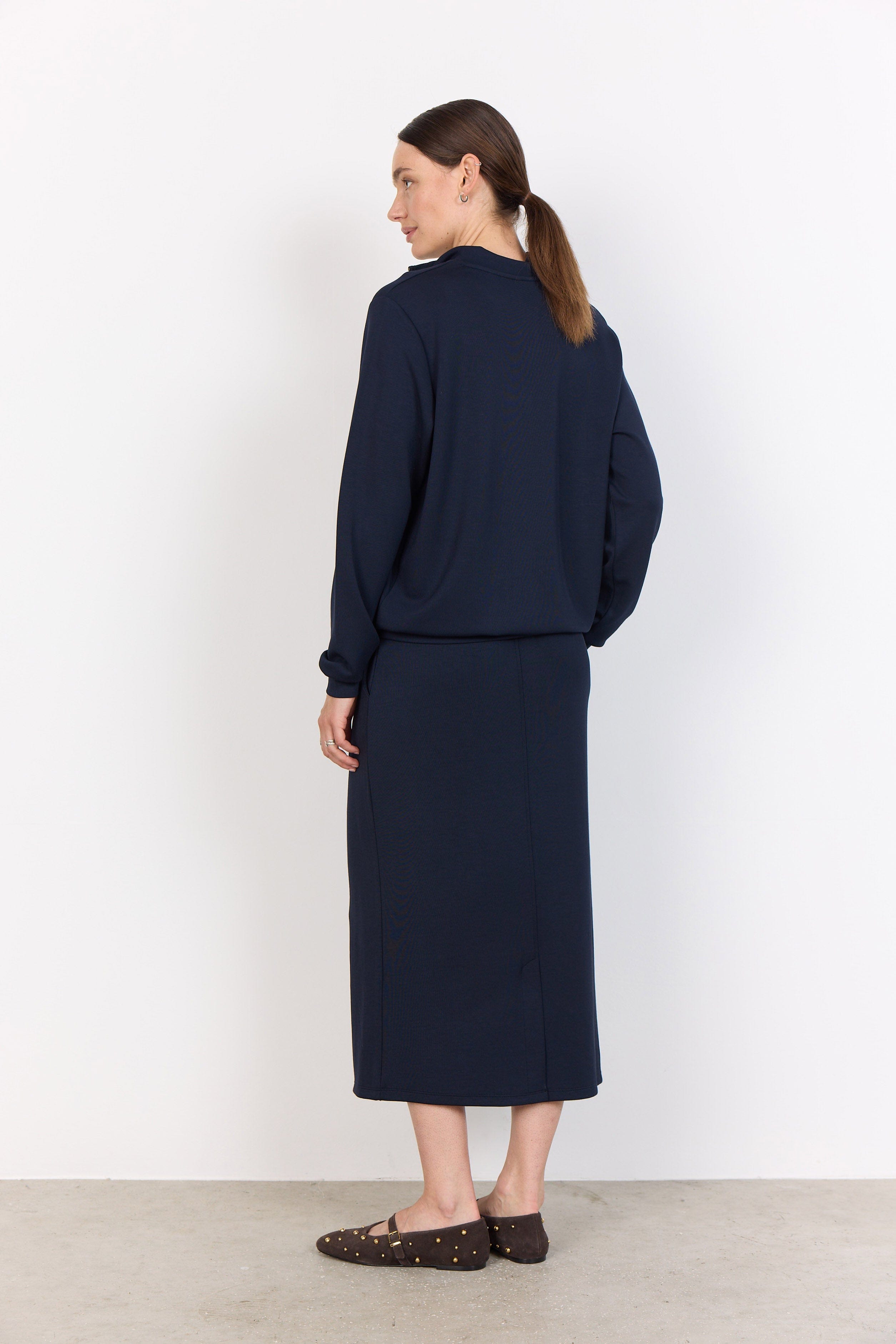 Soya Concept Banu Quarter Zip Sweatshirt - Navy