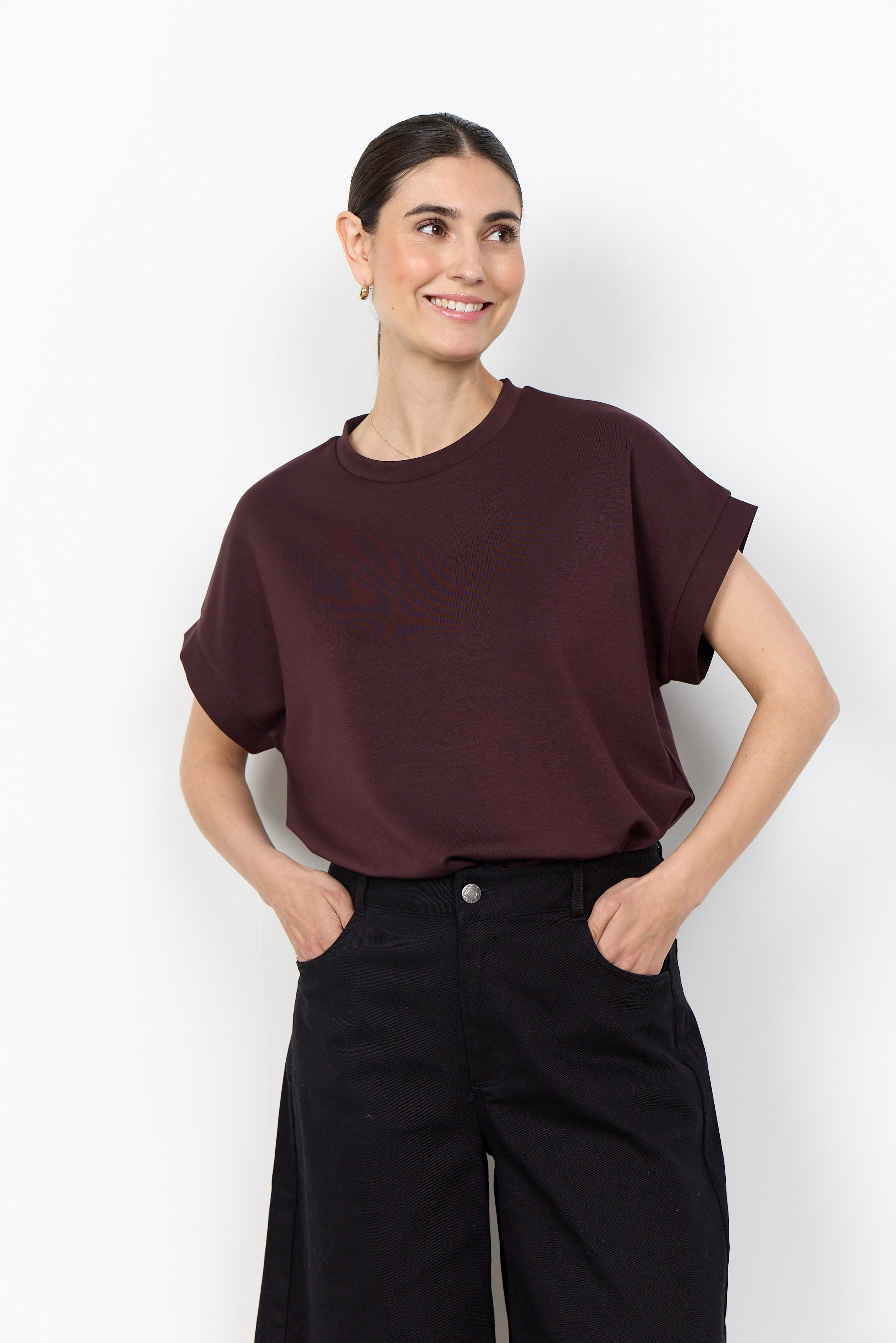 Soya Concept Banu Short Sleeve T-Shirt - Chocolate Plum