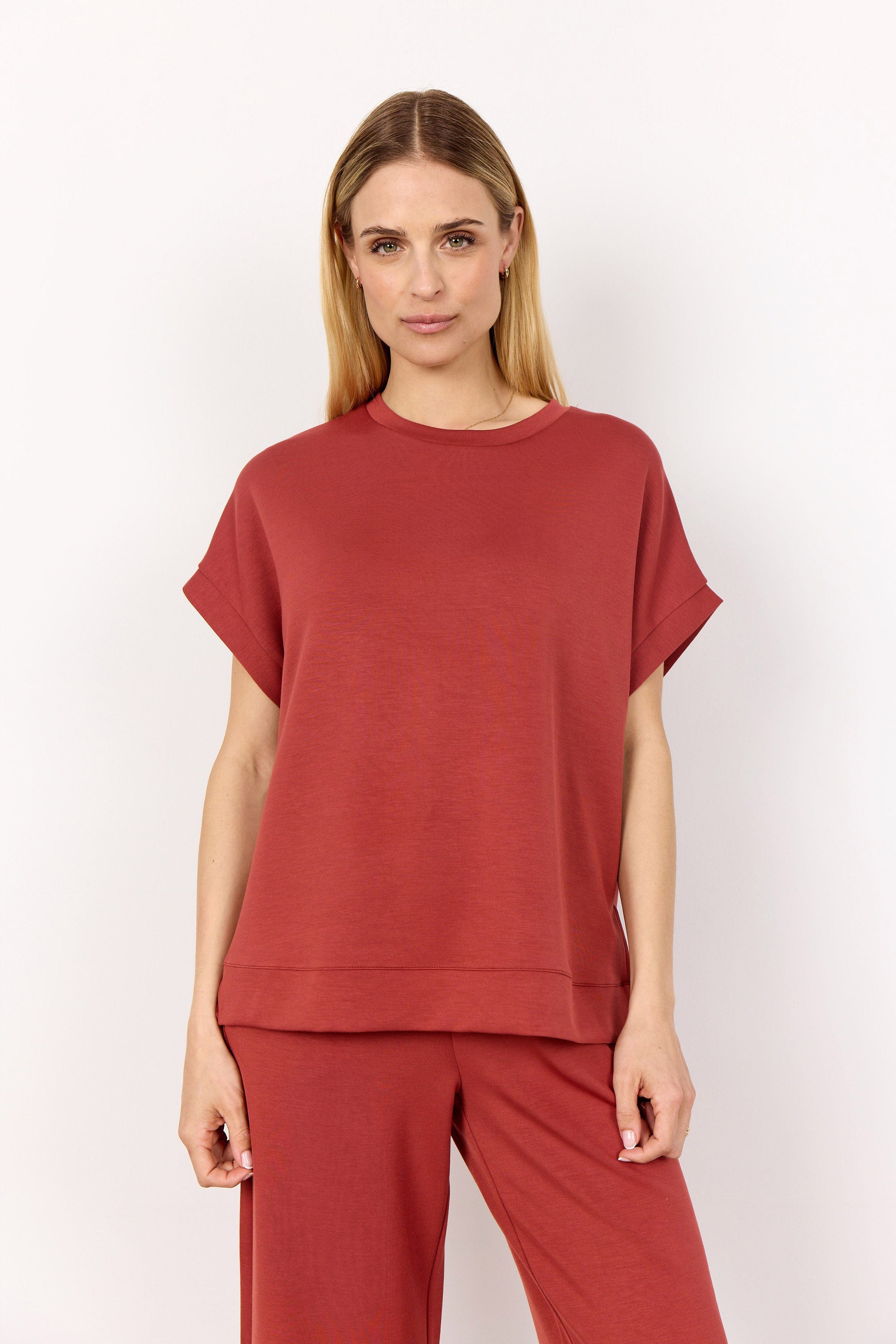 Soya Concept Banu Short Sleeve T-Shirt - Mineral Red