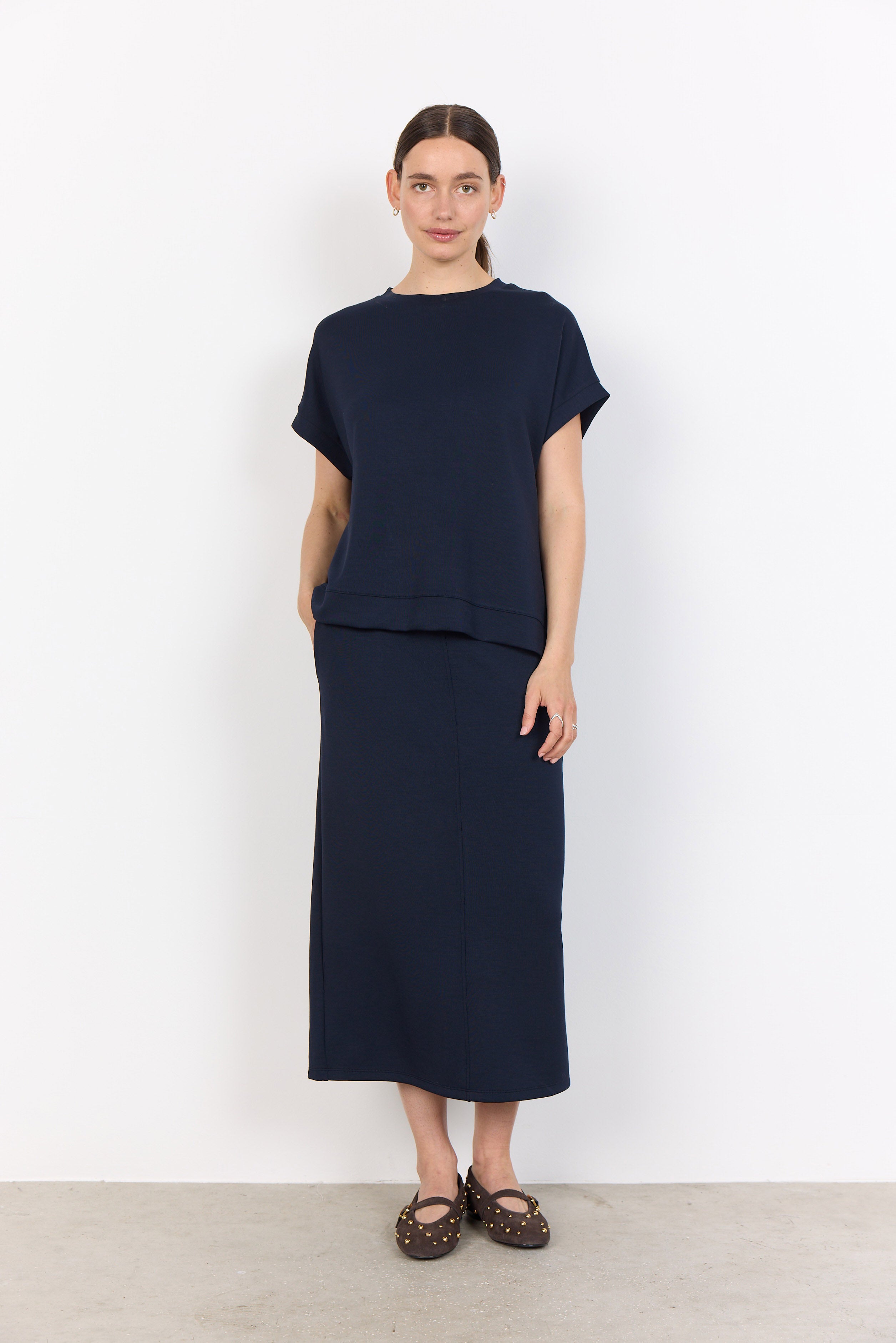 Soya Concept Banu Short Sleeve T-Shirt - Navy