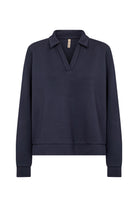 Soya Concept Banu Sweatshirt with Collar - Navy