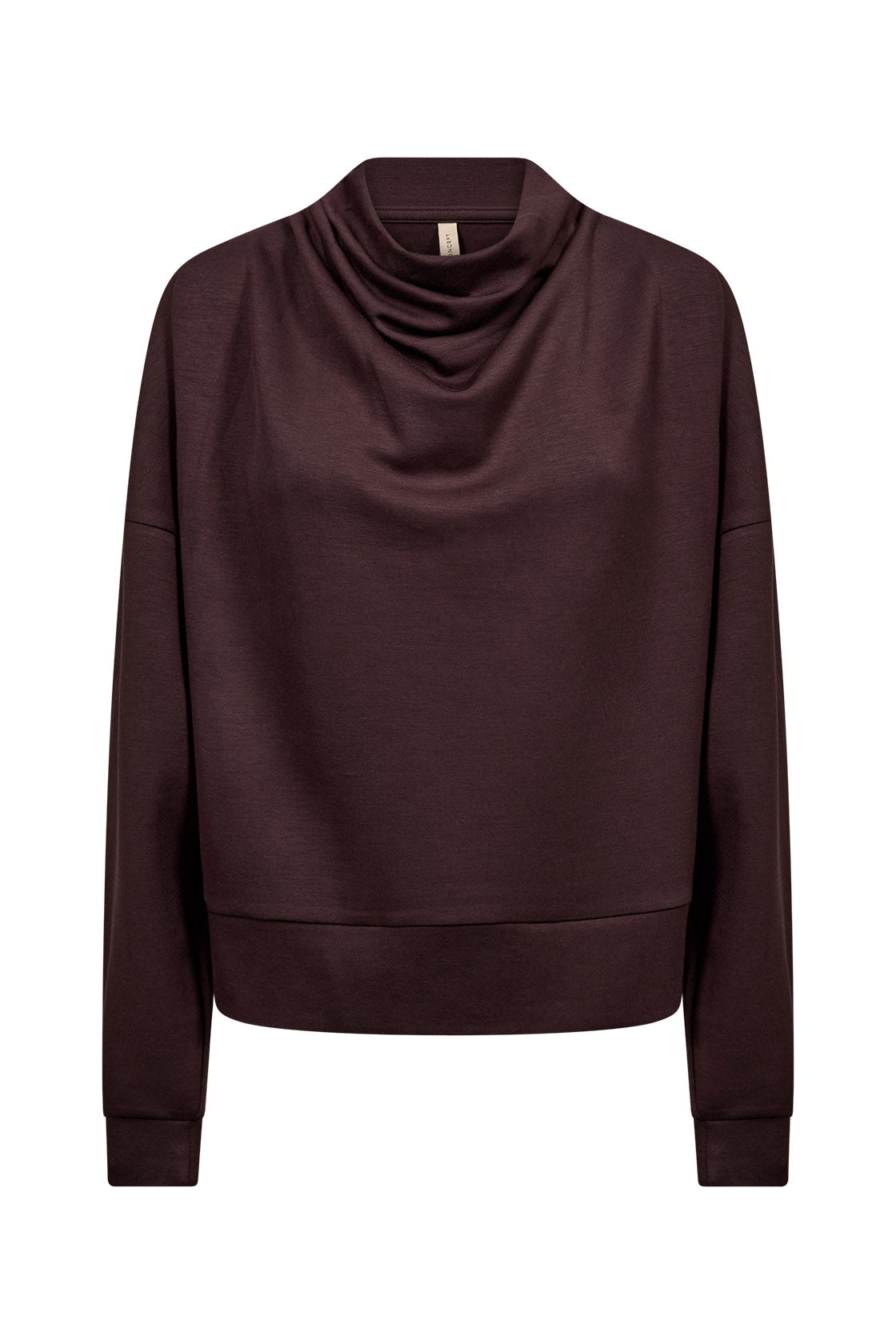 Soya Concept Banu Sweatshirt with Cowl Neckline - Chocolate Plum