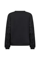 Soya Concept Banu Sweatshirt with Lace Sleeve Detail - Black