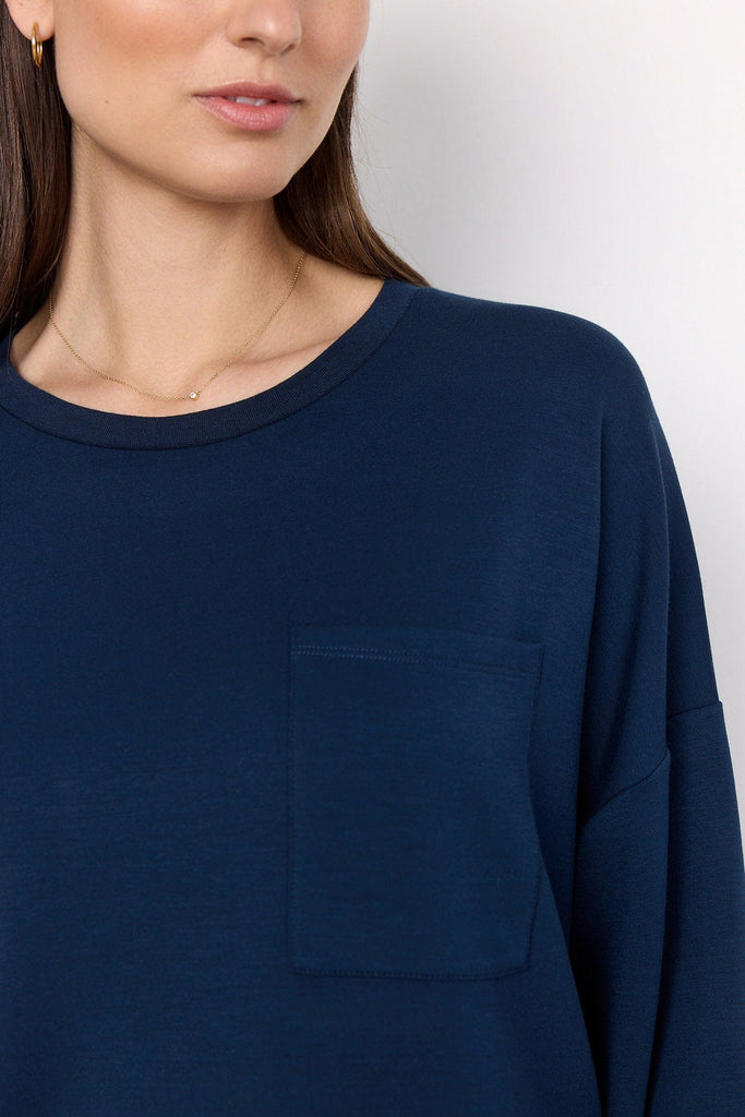 Soya Concept Banu Sweatshirt with Pocket Detail - Navy