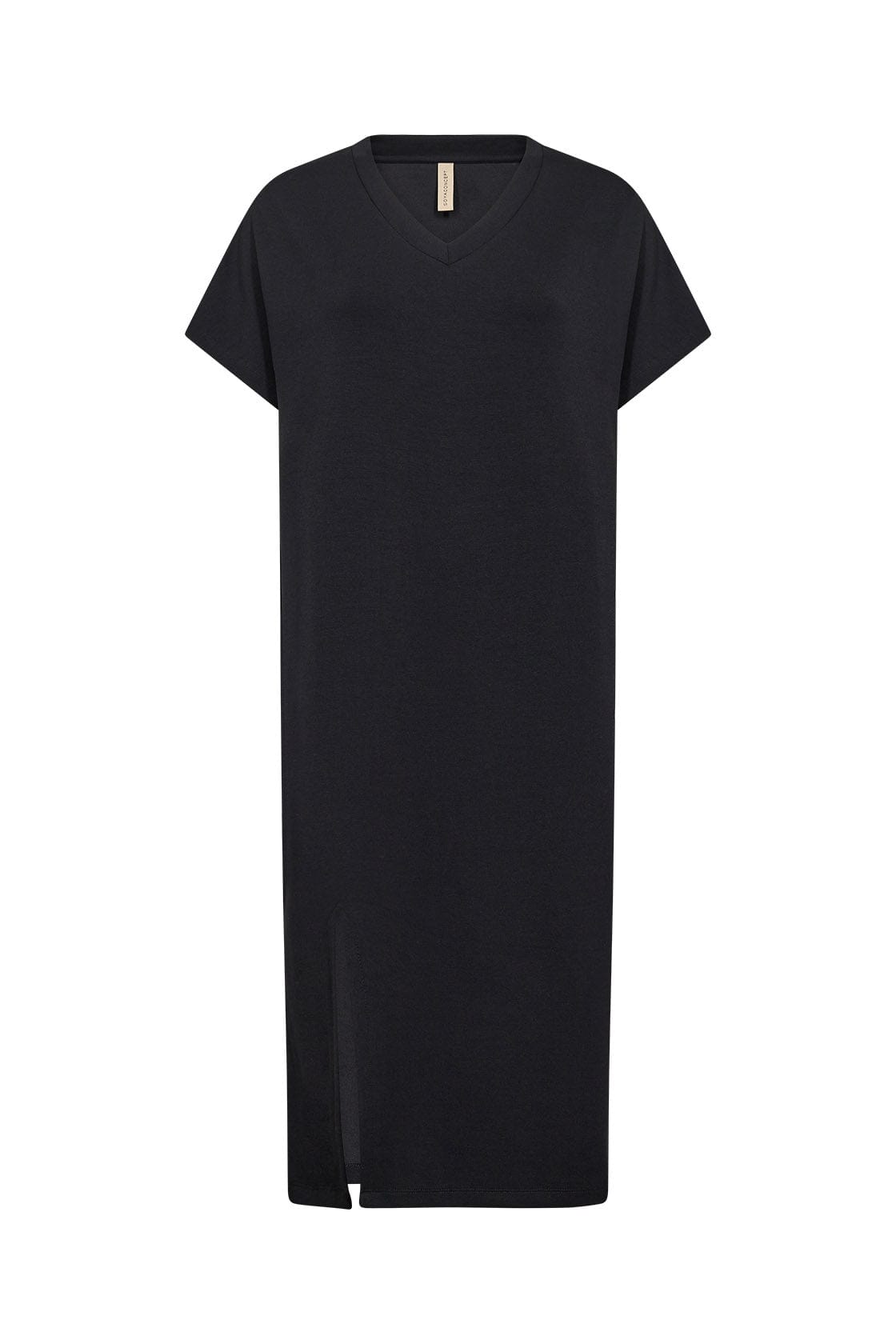 Soya Concept Banu T-Shirt Dress with Split - Black