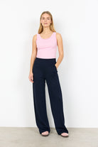 Soya Concept Banu Wide Leg Trousers - Navy